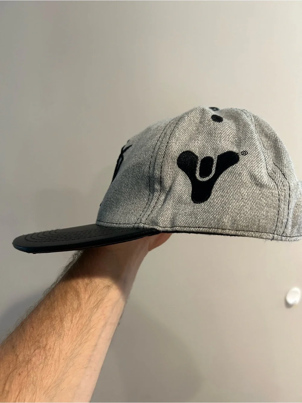 Destiny Video Game Hat Cap Bungie Logo Skull Sword Gray Black Snapback Adult